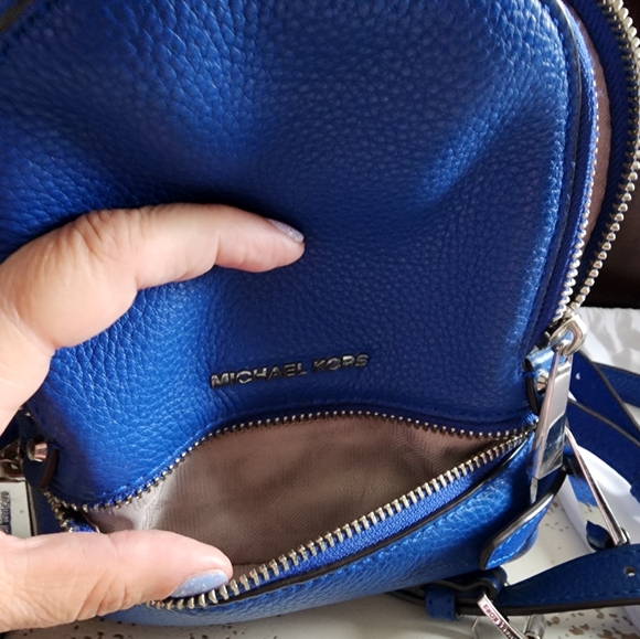 Michael Kors Rhea Zip Electric Blue XS leather backpack purse ? main image 4